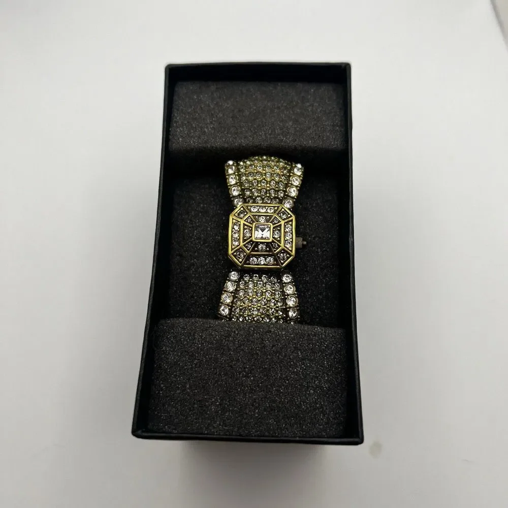 Heidi Daus Clear Swarovski Crystal‎ Bow Wristwatch - Needs Battery